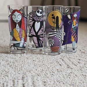 Disney Nightmare Before Christmas Glass Set - Red, Purple, Yellow, Black